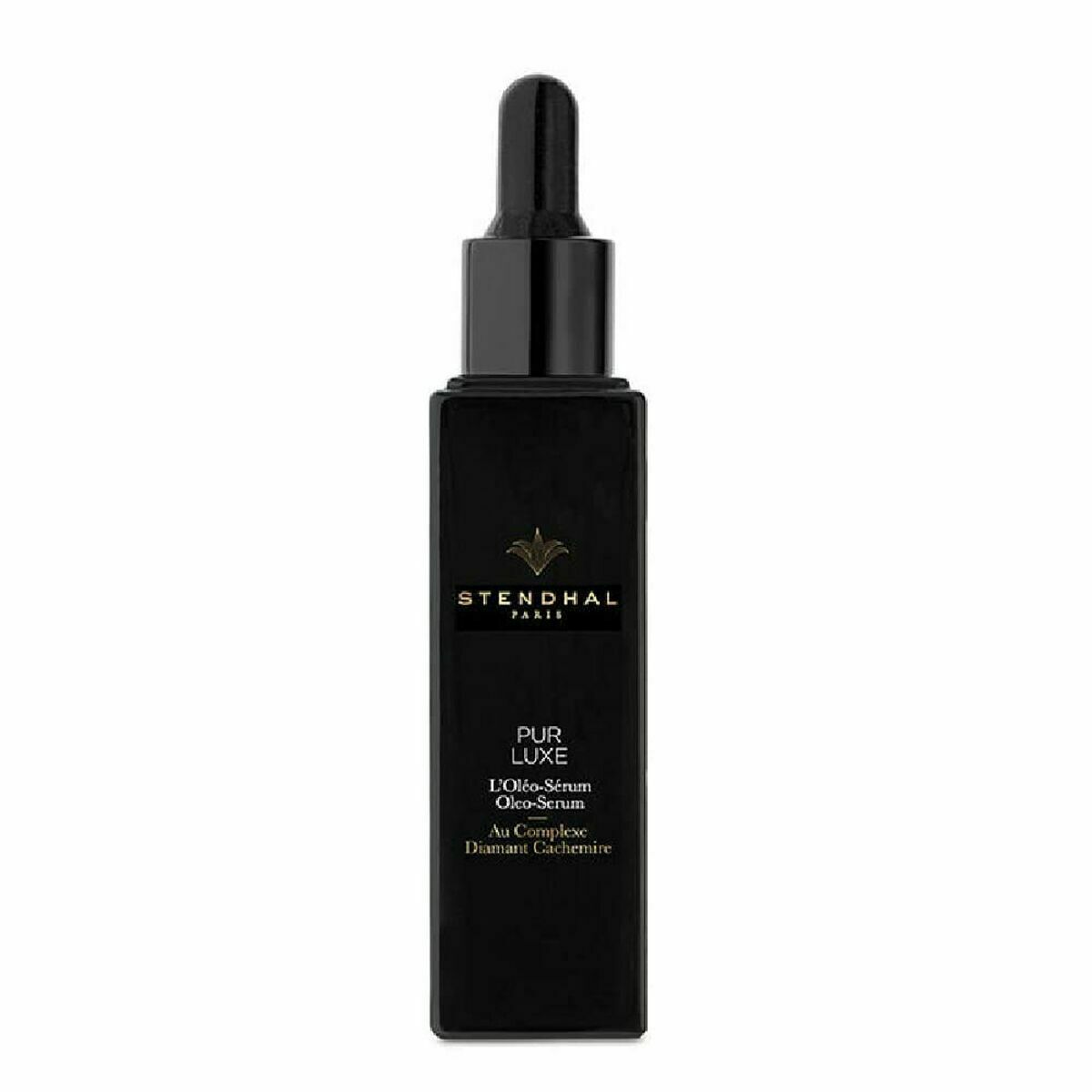 Sérum visage Stendhal Pur Luxe, flacon élégant avec pipette pour soins anti-âge de jour et nuit.