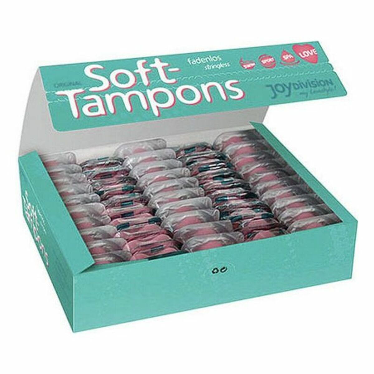 Boîte de tampons hygiéniques Joydivision Soft-Tampons, scellés individuellement, pour une hygiène intime discrète.