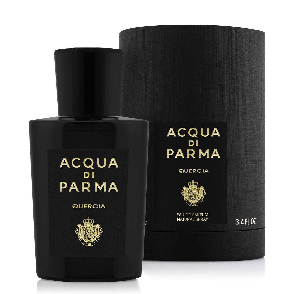 Flacon de parfum Acqua Di Parma Quercia, 100 ml, accompagné de son emballage élégant.
