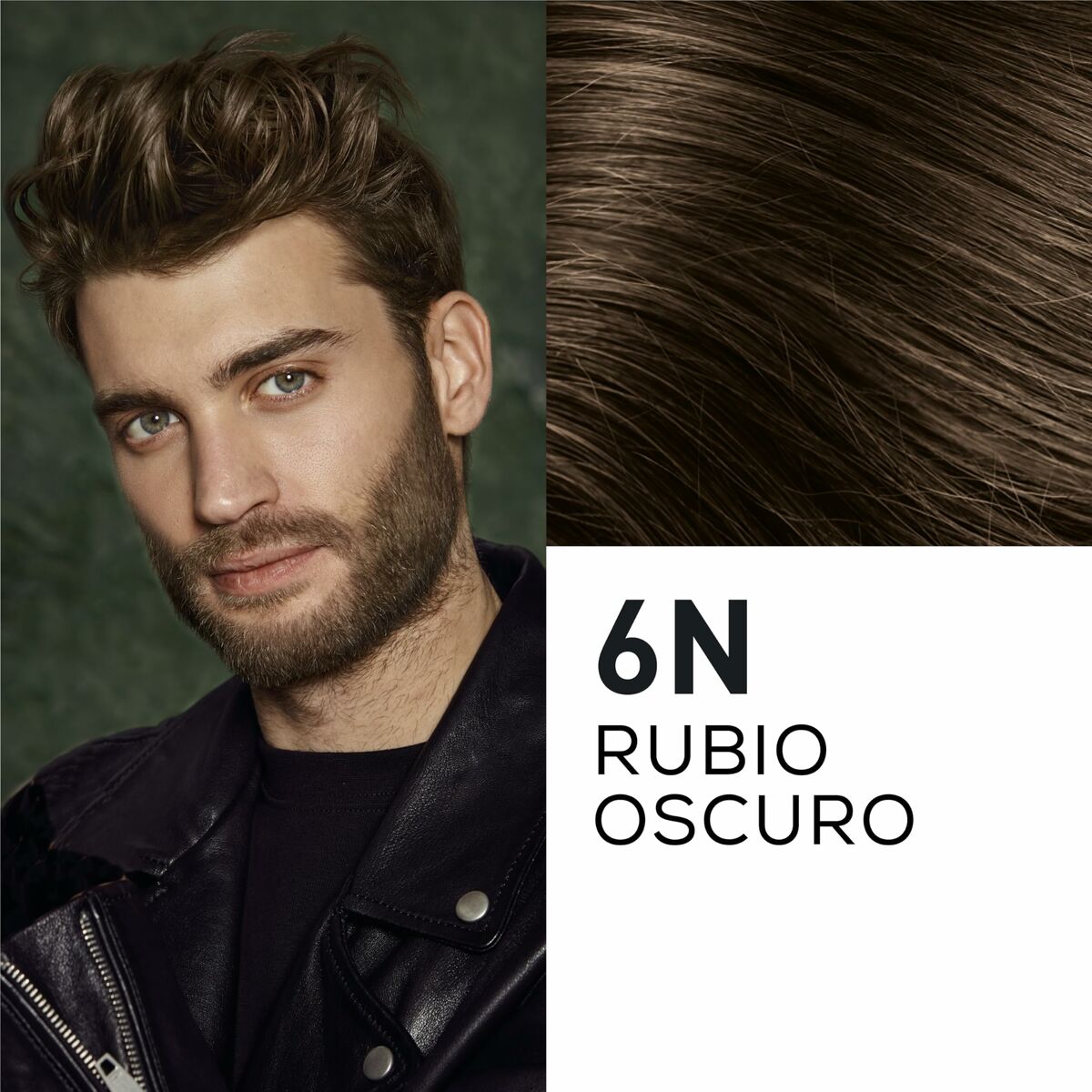Hombre con cabello 6N rubio oscuro, usando teinture permanente Naturtint, estilo moderno y atractivo.