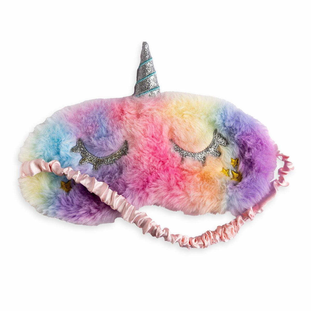 Masque de sommeil licorne coloré avec paillettes et élastique confortable pour un sommeil magique.