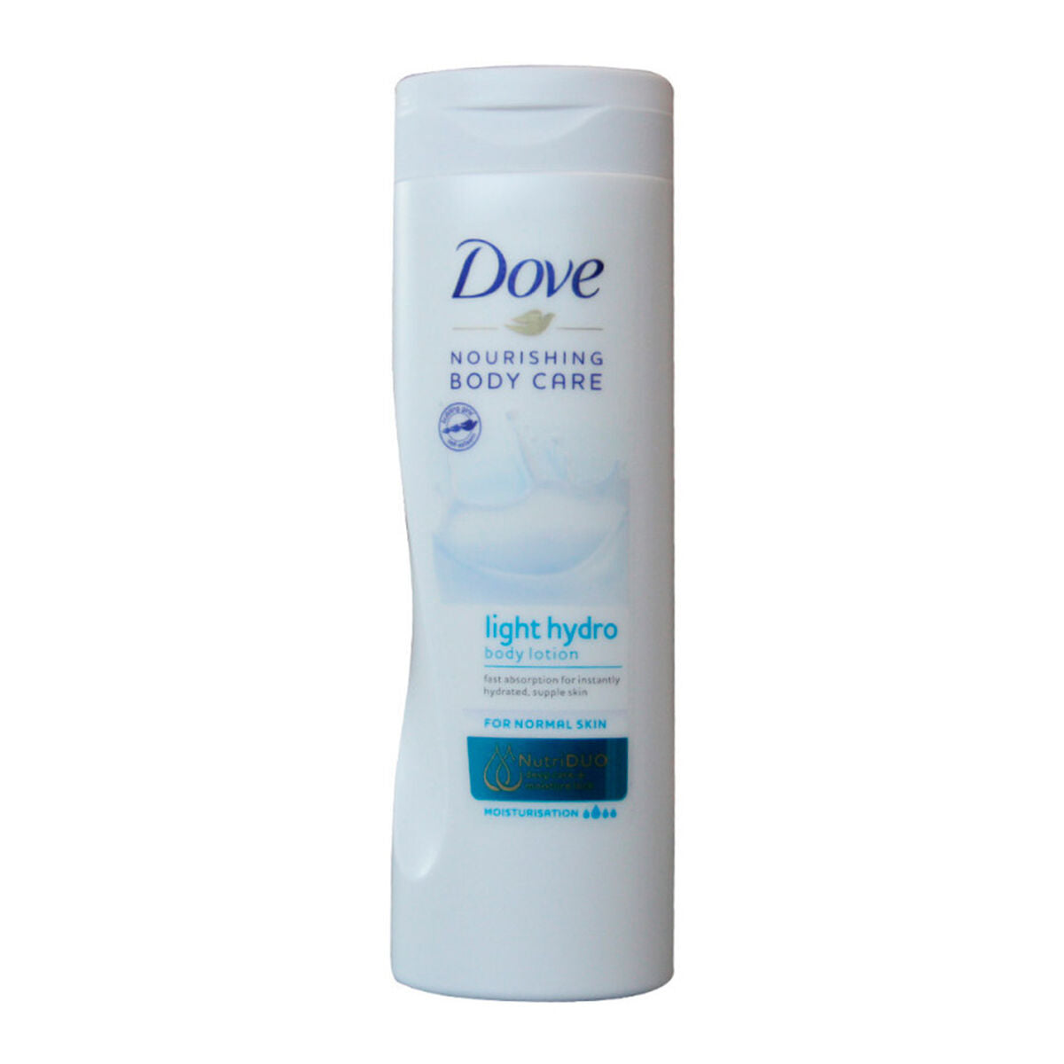 Dove HIDRONUTRICIÓN lotion 400 ml packaging for moisturizing normal skin, suitable for men and women.